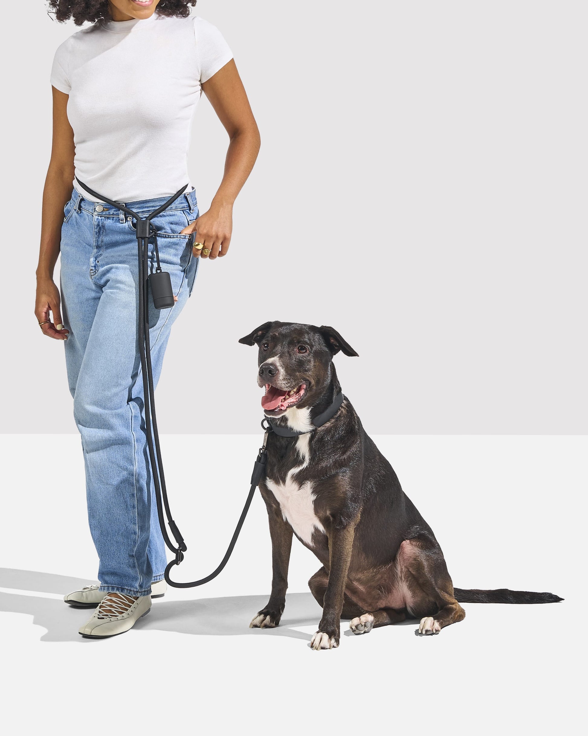Waterproof Collar + Hands-Free Rope Leash Walk Kit